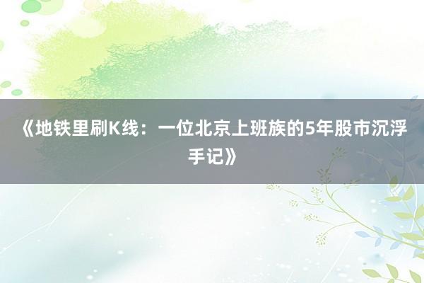 《地铁里刷K线：一位北京上班族的5年股市沉浮手记》