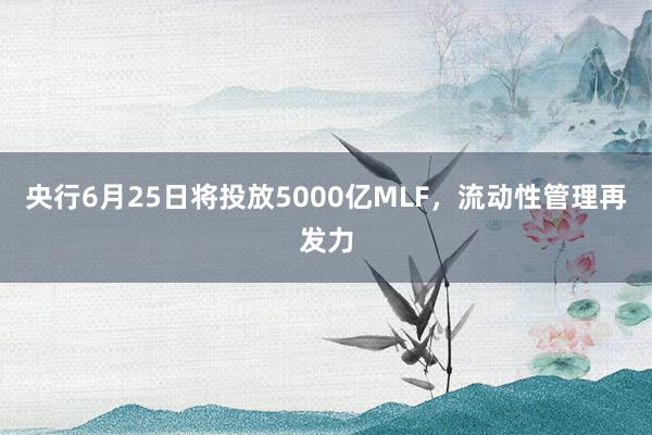 央行6月25日将投放5000亿MLF，流动性管理再发力